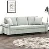 Image de vidaXL Canapé 3 places avec oreillers gris clair 180 cm velours 3200955