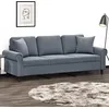 Image de Canapé 3 Places Avec Oreillers Gris Foncé 180 Cm Velours Vidaxl