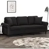 Image de vidaXL Canapé 3 places avec oreillers décoratifs noir 180 cm velours canapé canapé de salon canapé 3 places en velours 3200960