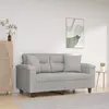 Image de Canapé 2 Places Avec Oreillers Gris Clair 120 Cm Vidaxl