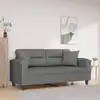 Image de Canapé 2 Places Avec Oreillers Gris Foncé 140 Cm Vidaxl