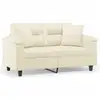 Image de Vidaxl 2-seater sofa in cream faux leather with cushions   120cm wide, compact & stylish