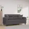 Image de Canapé 2 Places Avec Oreillers Décoratifs Gris 140cm Similicuir Vidaxl