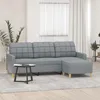 Image de Canapé À 3 Places Avec Repose-pieds Gris Clair 180 Cm Tissu Vidaxl