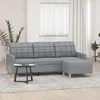 Image de vidaXL Canapé à 3 places avec repose-pieds Gris clair 180 cm Tissu canapé canapé avec repose-pieds canapé trois places 3201001