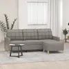 Image de Canapé À 3 Places Avec Repose-pieds Taupe 180 Cm Tissu Vidaxl