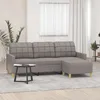 Image de vidaXL Canapé à 3 places avec repose-pieds Taupe 180 cm Tissu 3201008