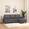 Image de Canapé À 3 Places Avec Repose-pieds Gris 180 Cm Similicuir Vidaxl