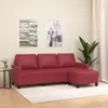 Image de Canapé À 3 Places Repose-pieds Rouge Bordeaux 180 Cm Similicuir Vidaxl