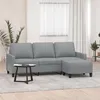 Image de vidaXL Canapé à 3 places avec repose-pieds Gris clair 180 cm Tissu canapé canapé avec repose-pieds canapé trois places 3201037