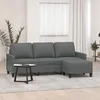Image de Canapé À 3 Places Avec Repose-pieds Gris Foncé 180 Cm Tissu Vidaxl