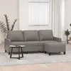Image de Canapé À 3 Places Avec Repose-pieds Taupe 180 Cm Tissu Vidaxl