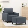 Image de Fauteuil Avec Repose-pied Gris Foncé 60 Cm Velours Vidaxl