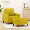Image de Fauteuil Avec Repose-pied Jaune 60 Cm Velours Vidaxl