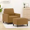 Image de Fauteuil Avec Repose-pied Marron 60 Cm Velours Vidaxl