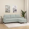 Image de vidaXL Canapé à 3 places avec repose-pieds Gris clair 180 cm Velours canapé canapé avec repose-pieds canapé trois places 3201055