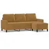 Image de Canapé À 3 Places Avec Repose-pieds Marron 180 Cm Velours Vidaxl