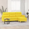 Image de Canapé À 3 Places Avec Repose-pieds Jaune Clair 180 Cm Tissu Vidaxl