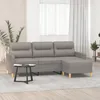 Image de vidaXL Canapé à 3 places avec repose-pieds Taupe 180 cm Tissu canapé canapé avec repose-pieds canapé trois places canapé 3201080