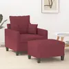 Image de Fauteuil Avec Repose-pied Rouge Bordeaux 60 Cm Tissu Vidaxl