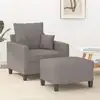 Image de Fauteuil Avec Repose-pied Taupe 60 Cm Tissu Vidaxl