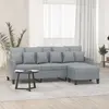 Image de Canapé À 3 Places Avec Repose-pieds Gris Clair 180 Cm Tissu Vidaxl