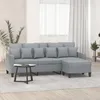 Image de vidaXL Canapé à 3 places avec repose-pieds Gris clair 180 cm Tissu canapé canapé avec repose-pieds canapé trois places 3201089