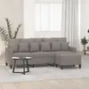 Image de Canapé À 3 Places Avec Repose-pieds Taupe 180 Cm Tissu Vidaxl