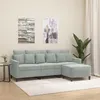 Image de vidaXL Canapé à 3 places avec repose-pieds Gris clair 180 cm Velours canapé canapé avec repose-pieds canapé trois places