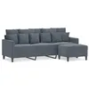 Image de Canapé À 3 Places Avec Repose-pieds Gris Foncé 180 Cm Velours Vidaxl