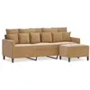 Image de Canapé À 3 Places Avec Repose-pieds Marron 180 Cm Velours Vidaxl