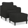 Image de Fauteuil Avec Repose-pied Noir 60 Cm Tissu Vidaxl