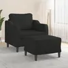 Image de vidaXL Fauteuil avec repose-pied Noir 60 cm Tissu canapé fauteuil fauteuil TV canapé simple canapé canapé relax 3201131