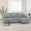 Image de Canapé À 3 Places Avec Repose-pieds Gris Clair 180 Cm Tissu Vidaxl