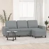 Image de vidaXL Canapé à 3 places avec repose-pieds Gris clair 180 cm Tissu canapé canapé avec repose-pieds canapé trois places 3201151