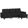 Image de Vidaxl canapé à 3 places avec repose-pieds noir 180 cm tissu