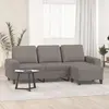 Image de Canapé À 3 Places Avec Repose-pieds Taupe 180 Cm Tissu Vidaxl