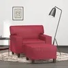 Image de Fauteuil Avec Repose-pied Rouge Bordeaux 60 Cm Similicuir Vidaxl