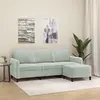 Image de Canapé À 3 Places Avec Repose-pieds Gris Clair 180 Cm Velours Vidaxl