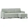 Image de Vidaxl canapé à 3 places avec repose-pieds gris clair 180 cm velours