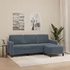 Image de Canapé À 3 Places Avec Repose-pieds Gris Foncé 180 Cm Velours Vidaxl