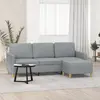 Image de Canapé À 3 Places Avec Repose-pieds Gris Clair 180 Cm Tissu Vidaxl