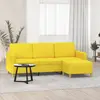 Image de Canapé À 3 Places Avec Repose-pieds Jaune Clair 180 Cm Tissu Vidaxl