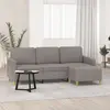 Image de Canapé À 3 Places Avec Repose-pieds Taupe 180 Cm Tissu Vidaxl