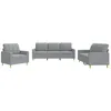 Image de Ensemble De Canapés 3 Pcs Avec Coussins Gris Clair Tissu Vidaxl