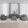 Image de Ensemble De Canapés 3 Pcs Avec Coussins Gris Foncé Tissu Vidaxl