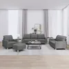 Image de Ensemble De Canapés 4 Pcs Avec Coussins Gris Foncé Tissu Vidaxl