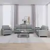 Image de Ensemble De Canapés 3 Pcs Coussins Gris Clair Tissu Vidaxl