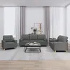 Image de Ensemble De Canapés 3 Pcs Coussins Gris Foncé Tissu Vidaxl