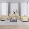 Image de Ensemble De Canapés 3 Pcs Avec Coussins Crème Tissu Vidaxl